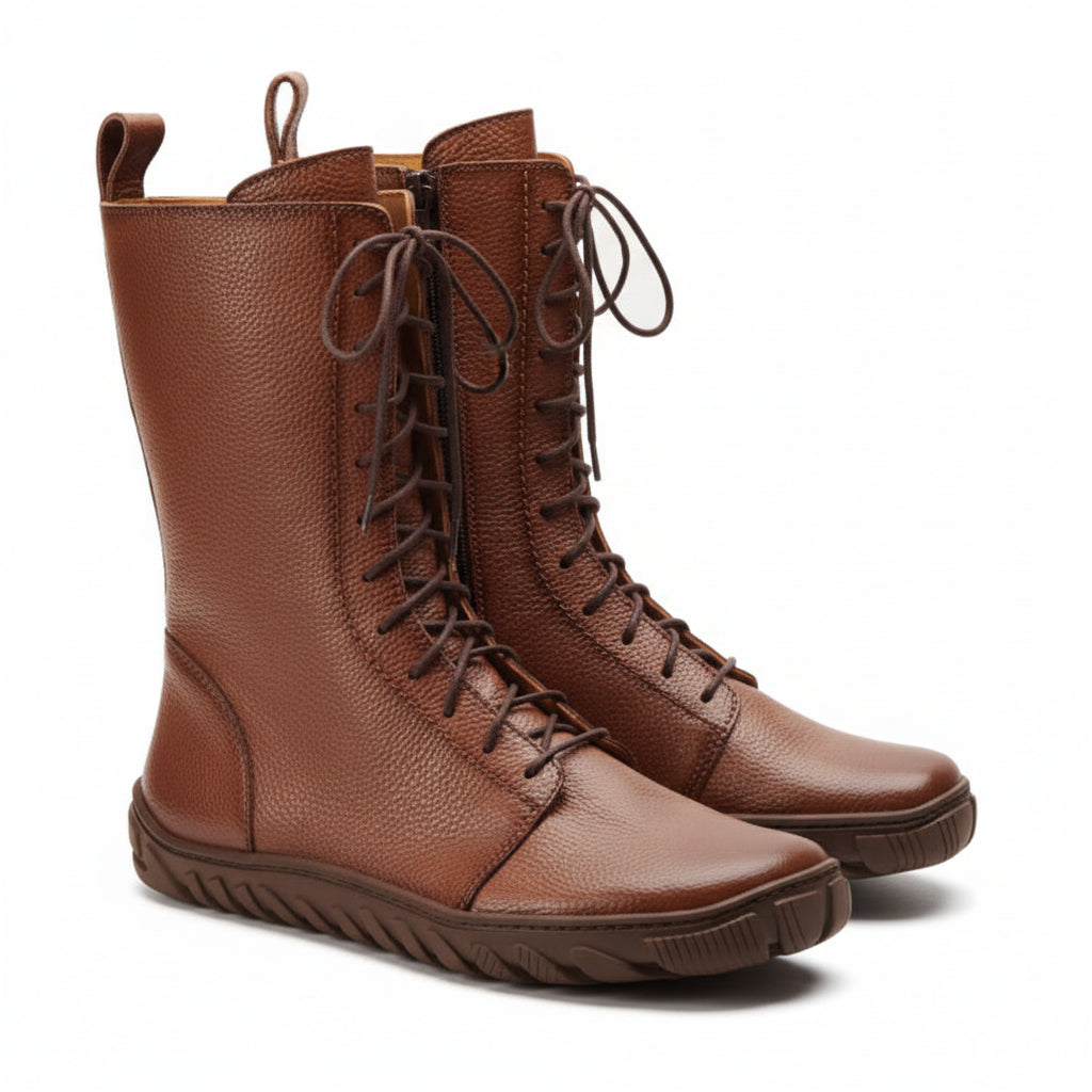 靴 UN3D. SOLE SWITCHING BOOTS DOQS Brown | ZAQQ Barefoot Shoes