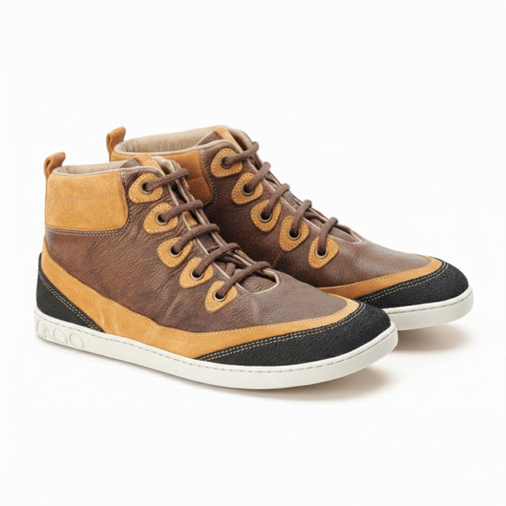 Brown Sneakerboots FRANQY - ZAQQ Barefoot Shoes