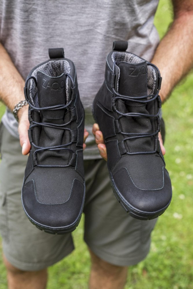 ZAQQ DAQOTA Black Outdoor Boots - Barefoot Shoes