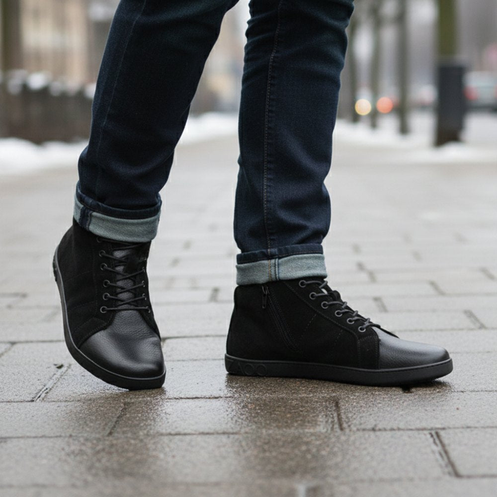 ZAQQ OMSQ Mid Black Winter - Barefoot Shoes