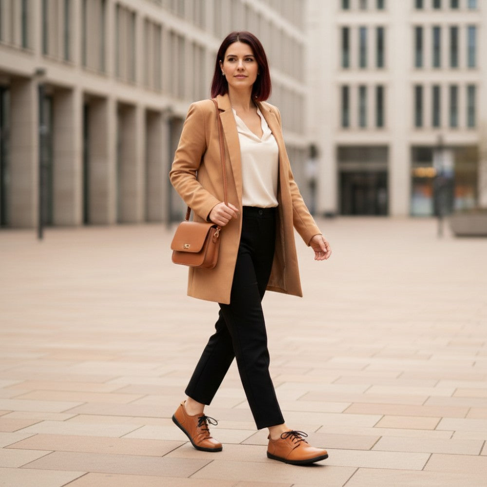 Elegance meets comfort: discover stylish barefoot shoes in cognac