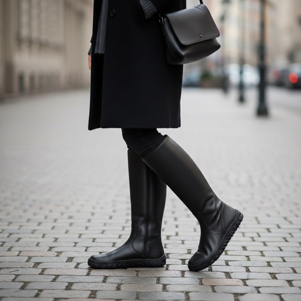 QAZZ Black Boots | ZAQQ Barefoot Shoes