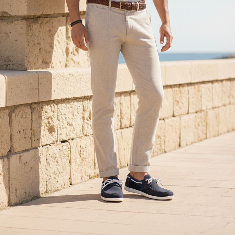 QEA Velours Blue: Boat Shoes Men | ZAQQ Barefoot Shoes