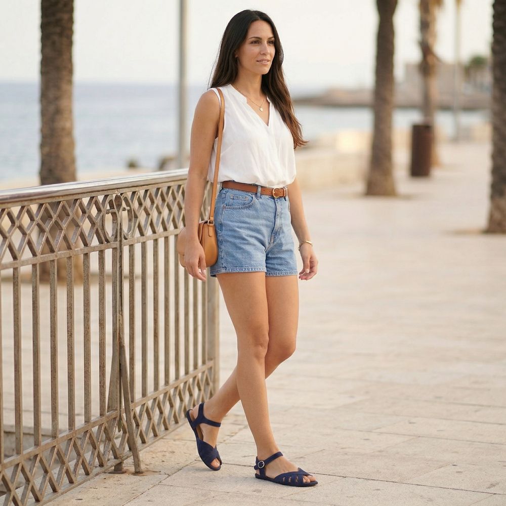 dress navy blue sandals with strap Leather Measurements Heel Height Spring Outfit: Navy Lace Dress