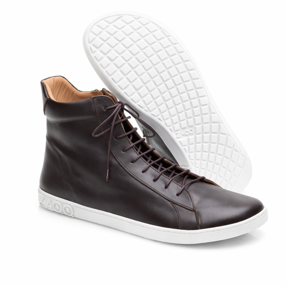 ZAQQ SNAQ Dark Brown: lace-up boot - barefoot shoes
