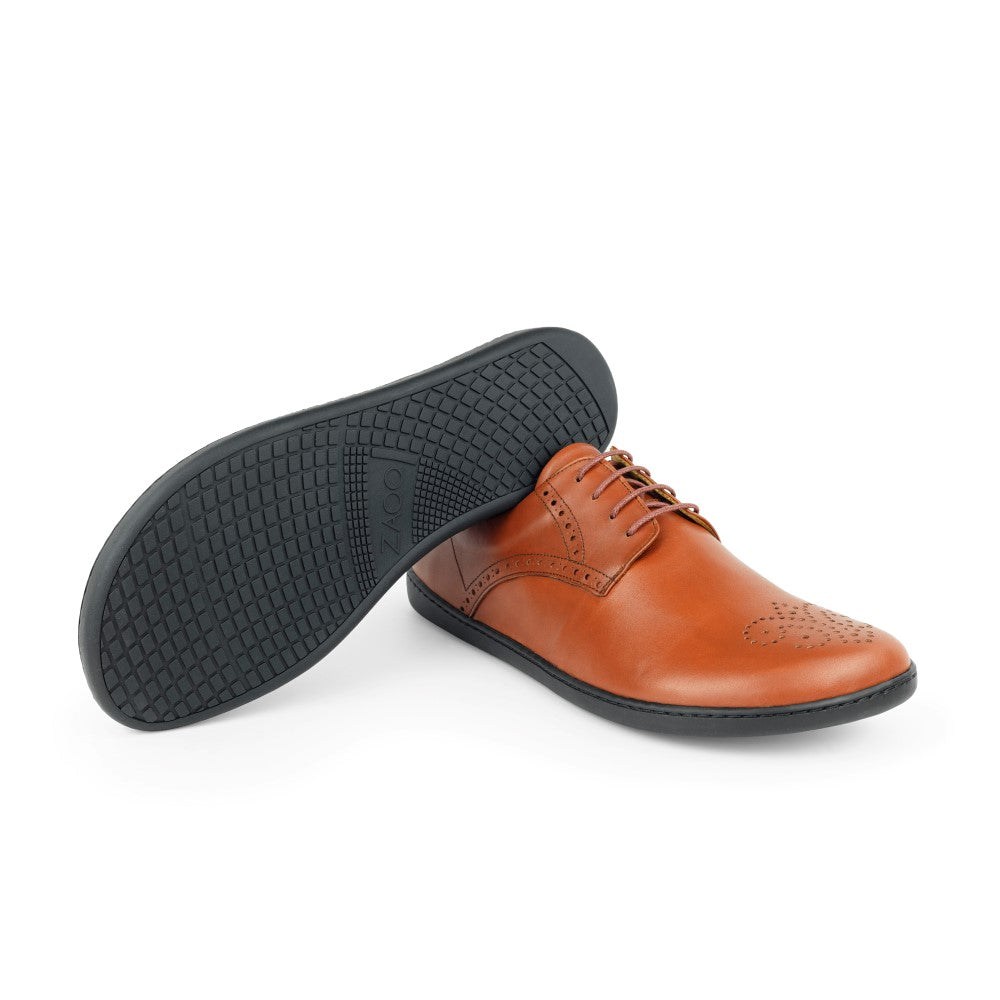 ZAQQ PEAQ Brogue Cognac - Business Barefoot Shoes