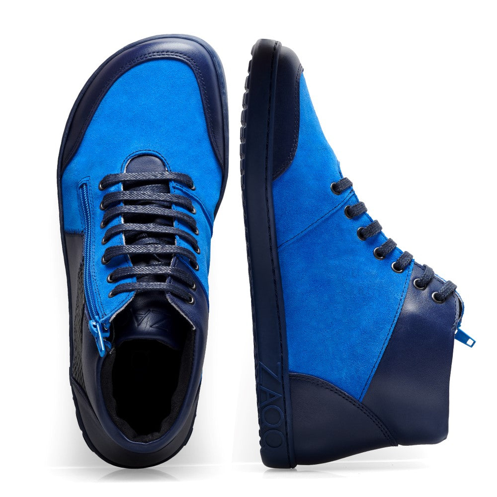 Comfortable blue sneaker boots | ZAQQ barefoot shoes