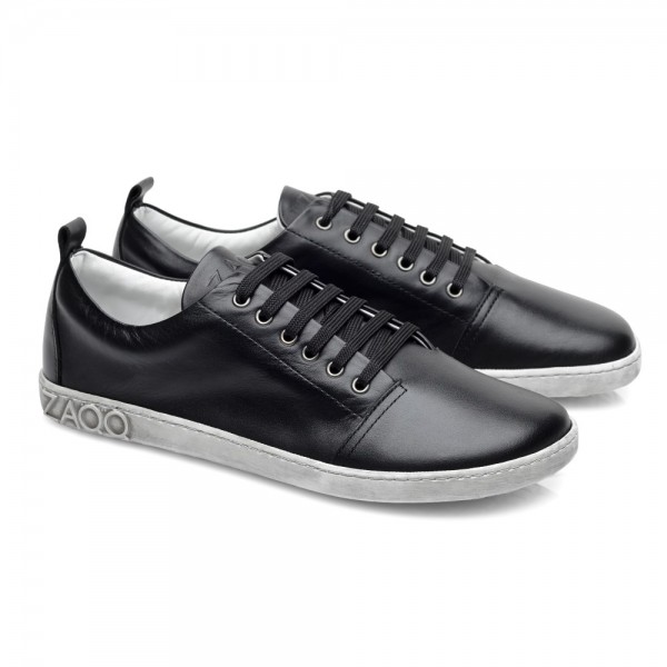 TAQQ Nappa Black: Black Sneaker | ZAQQ Barefoot Shoes | Handmade ...