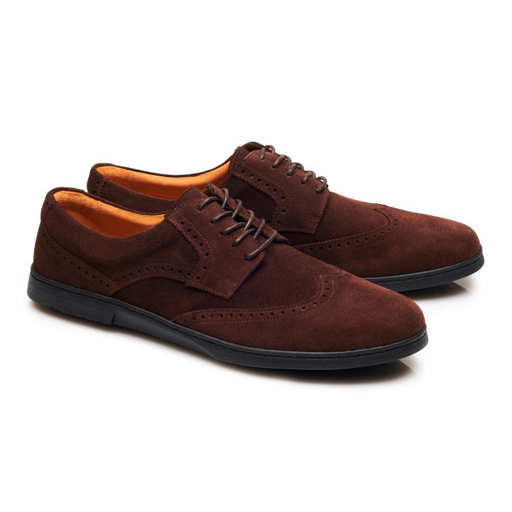 BRIQ Brogue Velours Brown - Business Shoes | ZAQQ Barefoot Shoes ...
