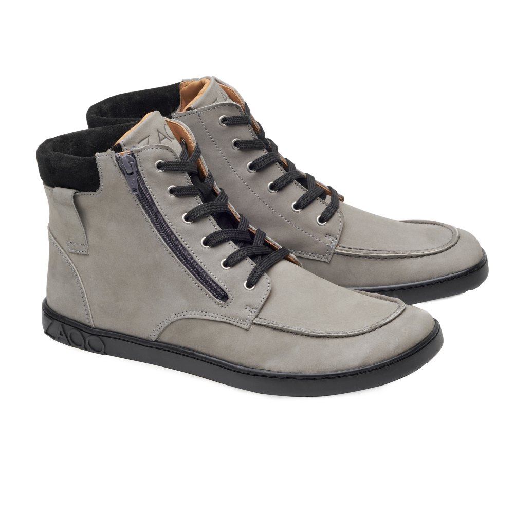 ZAQQ ROQA Grey - mid-height Barefoot Shoes | Handmade Barefoot Shoes ...