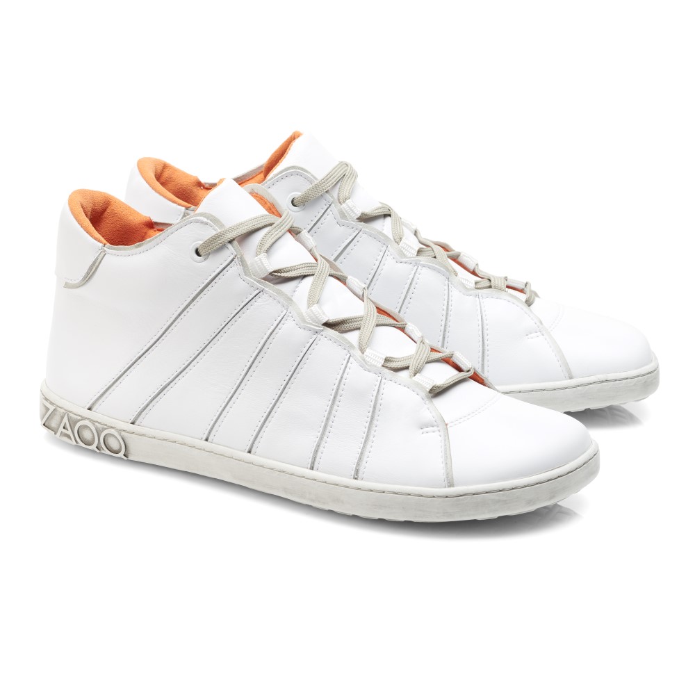 QQQ Mid White: Comfortable Sneaker, ZAQQ Barefoot Shoes
